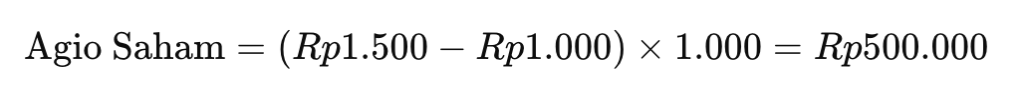 contoh perhitungan agio dan disagio saham