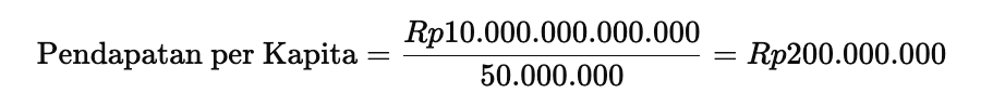 contoh perhitungan pendapatan perkapita