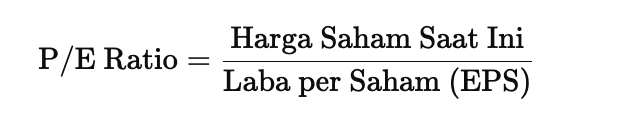 rumus p/e ratio atau price per earning ratio