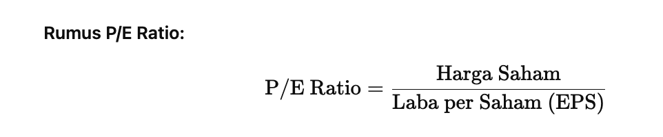 Rumus dan perhitungan Price-to-Earnings (P/E) Ratio